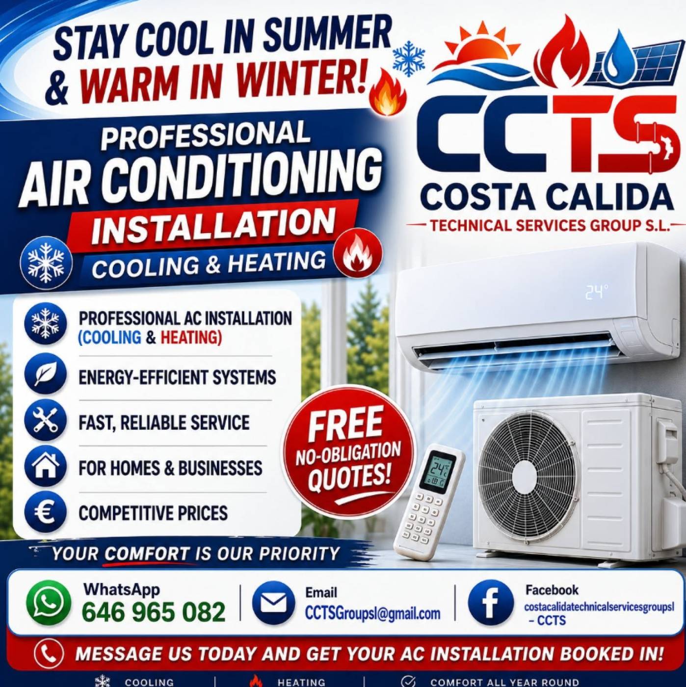 Costa Calida Technical Services Group SL CCTS: Central heating, air conditioning and more in Murcia