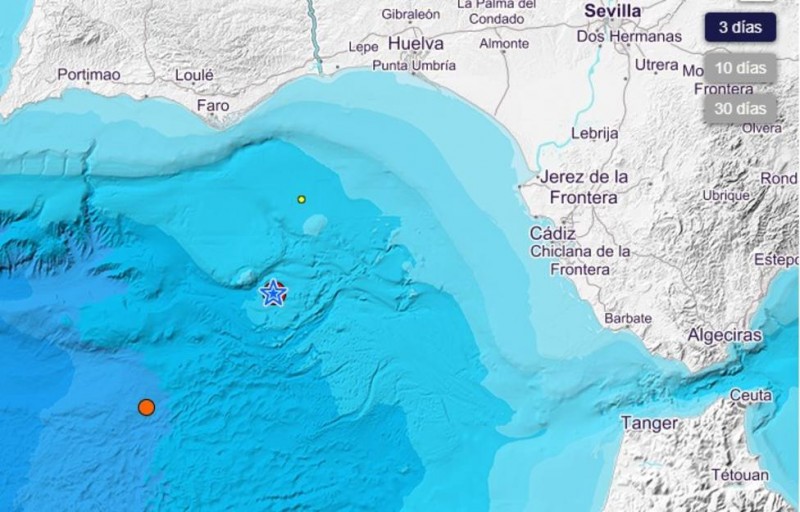 <span style='color:#780948'>ARCHIVED</span> - Earthquake in the waters off Costa de la Luz in Spain on New Years Day