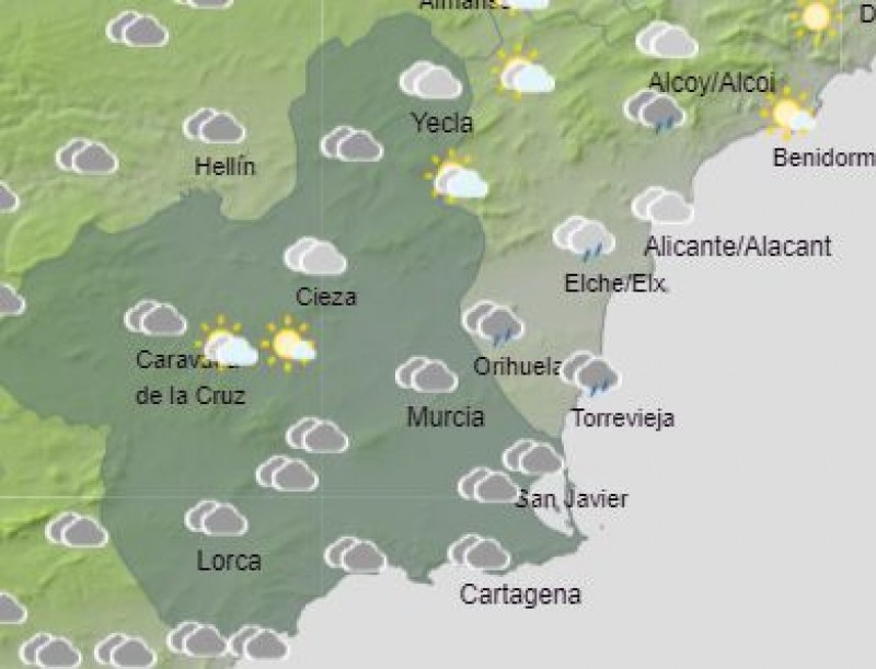 <span style='color:#780948'>ARCHIVED</span> - Wind, clouds and rain this week in Murcia: January 10 to 14