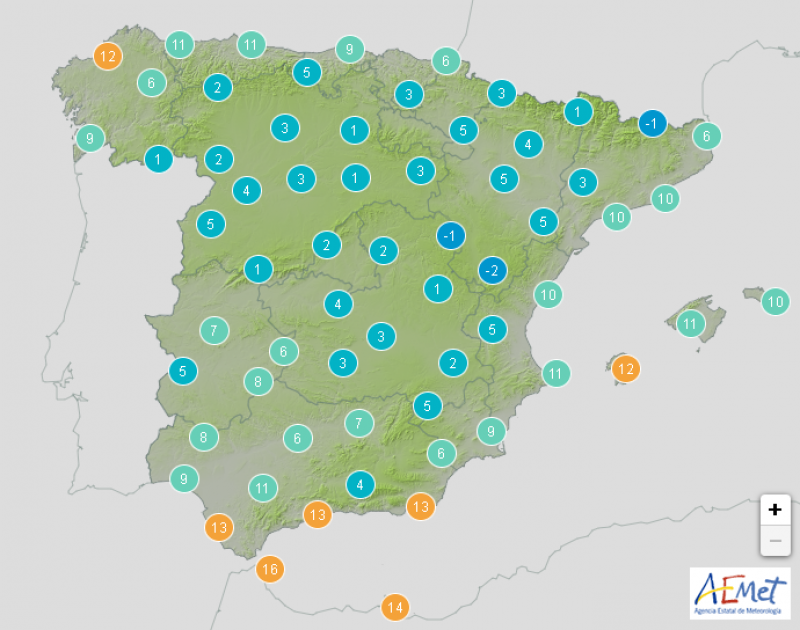 Temperatures plummet in Spain with the arrival of Storm Diomedes