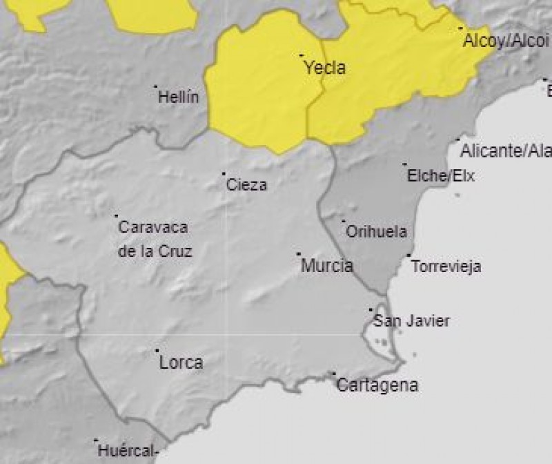 Weather warnings for freezing temperatures in the Region of Murcia: January 20 and 21