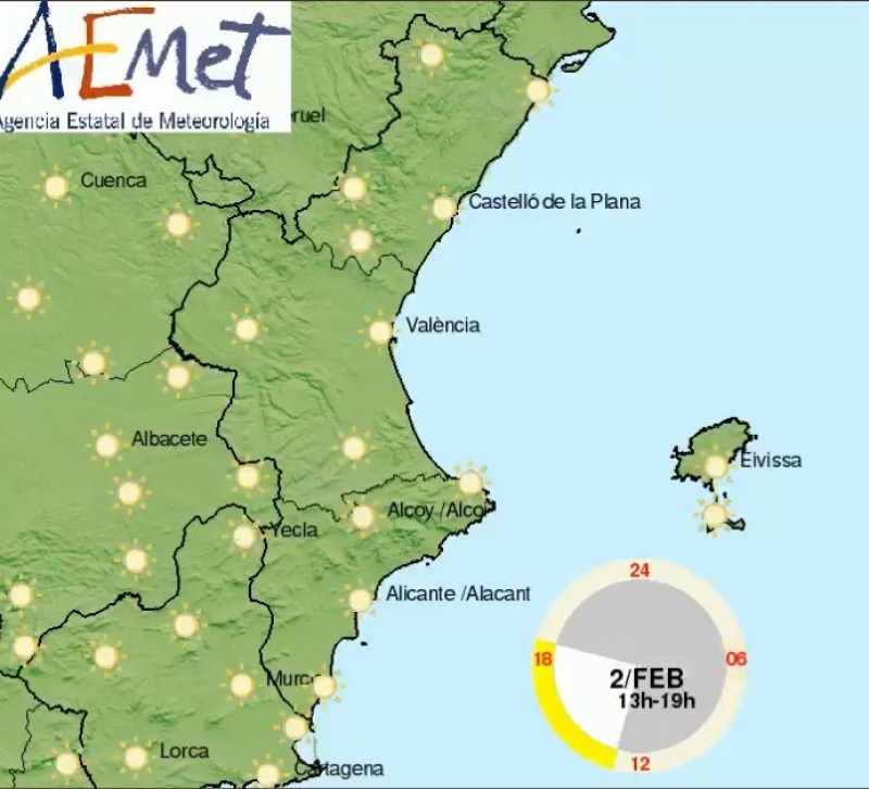<span style='color:#780948'>ARCHIVED</span> - Spring-like temperatures with highs of 25 degrees: Alicante weather watch February 2-6