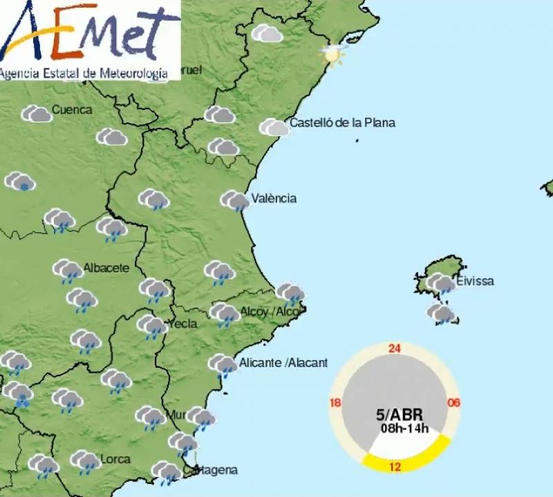 <span style='color:#780948'>ARCHIVED</span> - Cold snap makes chilly return with showers: Alicante weather April 4-7