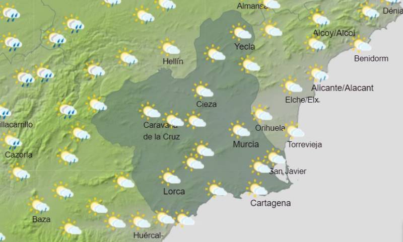Sudden thunderstorms this Wednesday: Murcia weather forecast from April 18 to 24