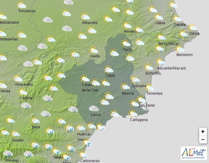 <span style='color:#780948'>ARCHIVED</span> - Rain returns to the Region with possible hail showers: Murcia weather May 2-5