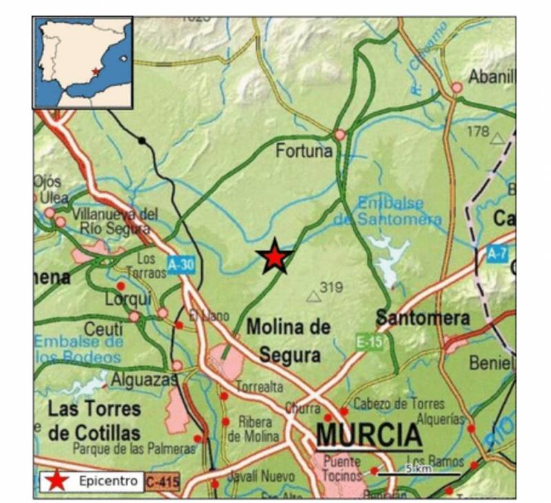 Small earthquake in Lorqui and Molina de Segura