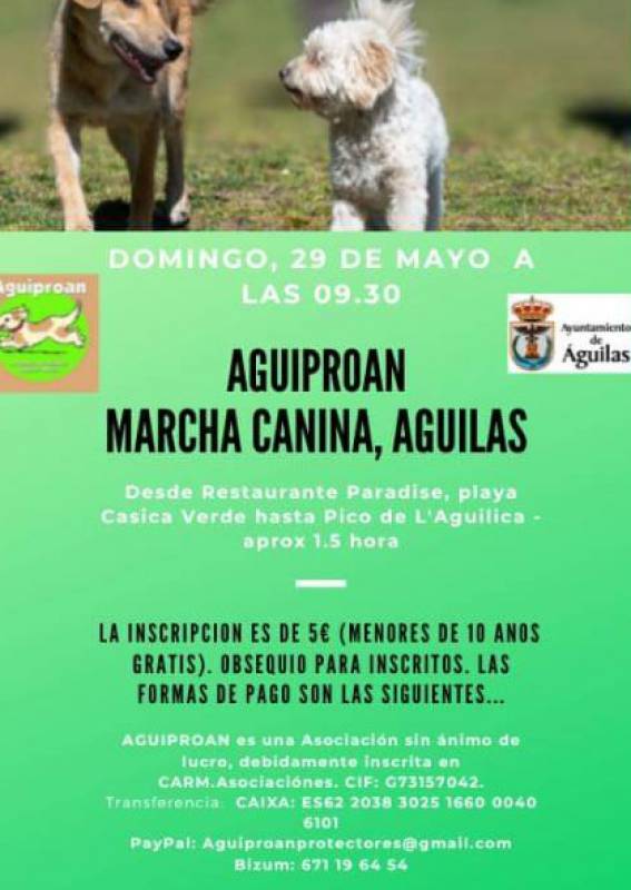 May 29 Fund-raising dog walk along the Mediterranean shore in Aguilas