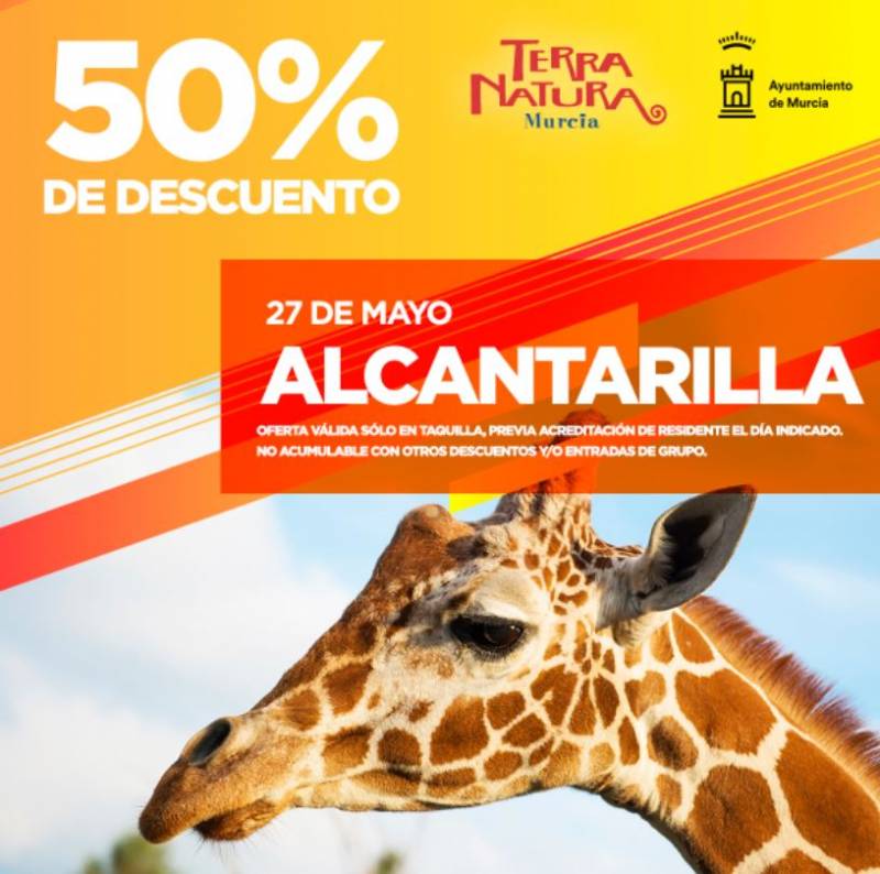 <span style='color:#780948'>ARCHIVED</span> - Terra Natura special half-price offer for Alcantarilla residents this Friday, May 27