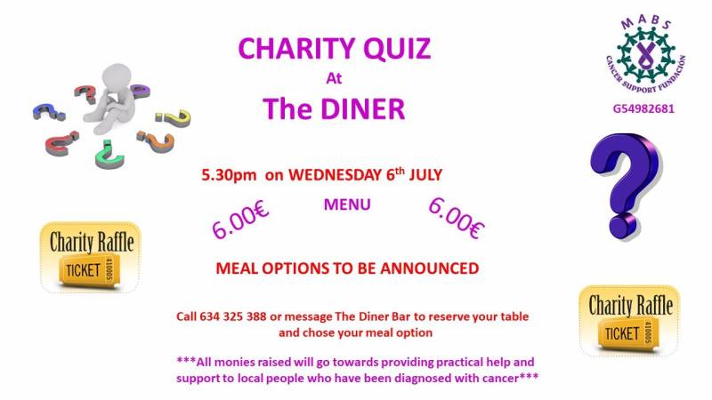 <span style='color:#780948'>ARCHIVED</span> - July 6 Charity quiz in aid of MABS at The Diner Camposol B Sector Commercial Centre