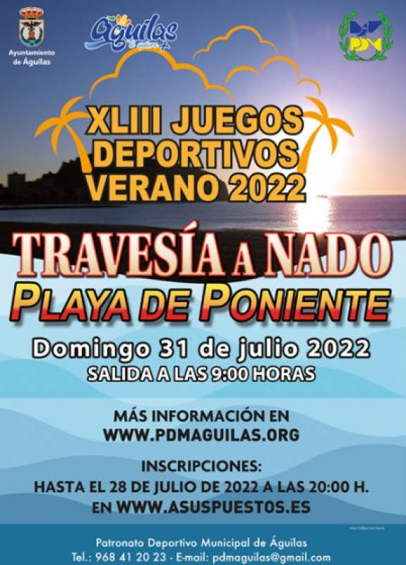 <span style='color:#780948'>ARCHIVED</span> - July 31 Open water swimming races in the bay of Poniente in Aguilas