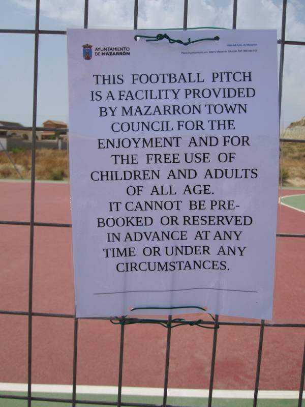 <span style='color:#780948'>ARCHIVED</span> - Mazarrón Council - Camposol Football pitch announcement