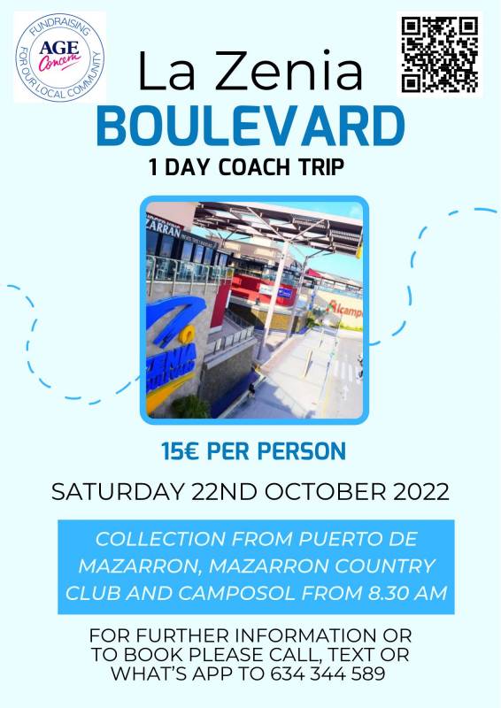 October 23 Age Concern One-day coach trip to La Zenia Boulevard Shopping Mall