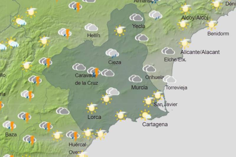 Hot weather warning this week even as thunderstorms threaten: Murcia weather forecast August 29-September 4