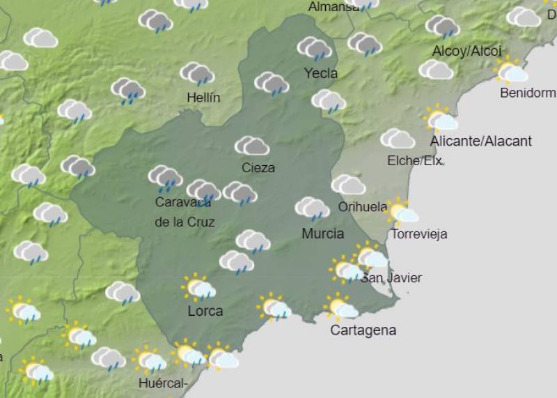 <span style='color:#780948'>ARCHIVED</span> - Raining all weekend: Murcia weekend weather forecast September 15-18