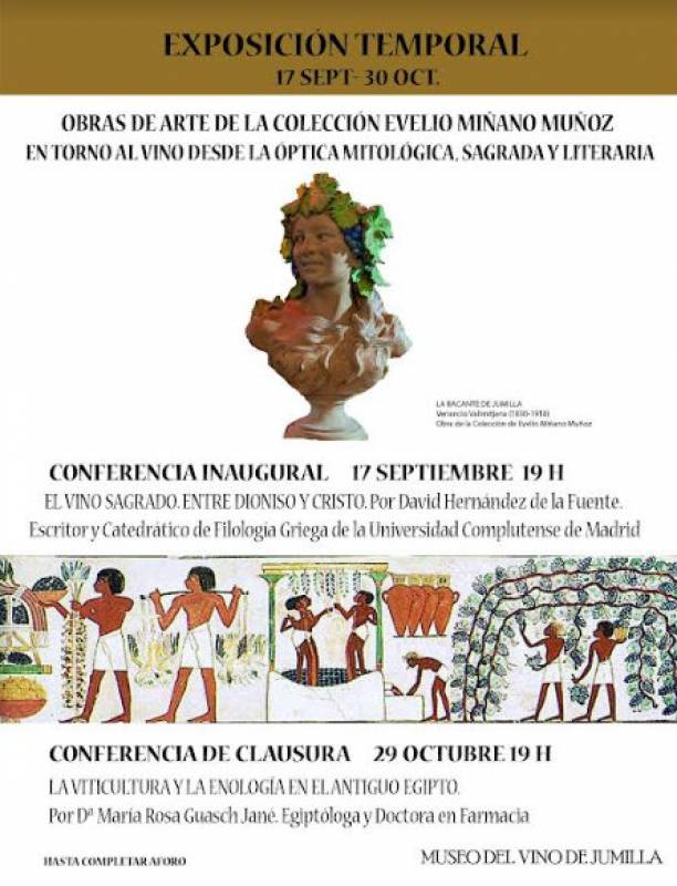Until October 30 Exhibition in Jumilla illustrating the role of wine in the ancient world
