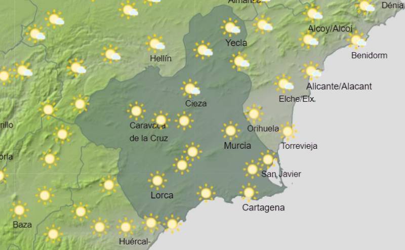 The return of warm, sunny days: Murcia weather forecast Sept 26-Oct 2