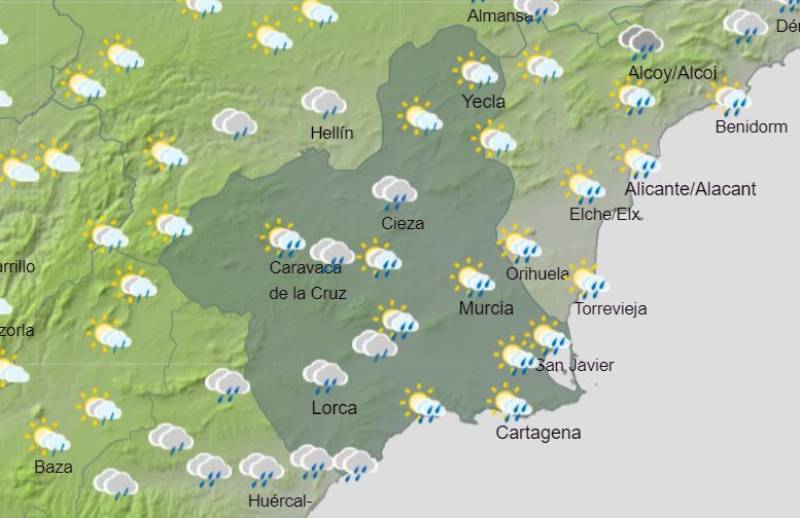<span style='color:#780948'>ARCHIVED</span> - Over 30 degrees, but very wet: Murcia weather forecast October 3-9
