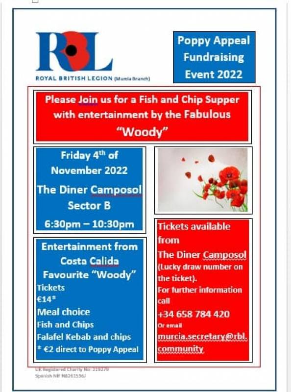 <span style='color:#780948'>ARCHIVED</span> - November 4 The Royal British Legion Poppy Appeal fish & chips supper including entertainment