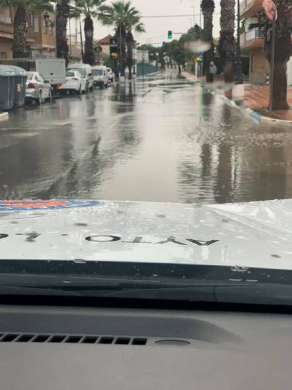 Streets closed in Cartagena as storms leave flooding around the Mar Menor