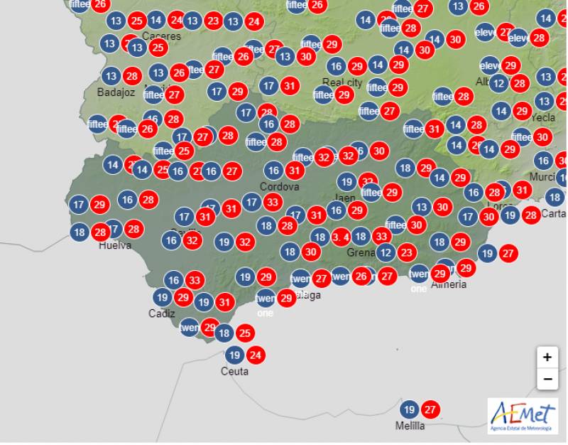 <span style='color:#780948'>ARCHIVED</span> - October closes out with mid-30s temperatures: Andalucia weather forecast Oct 24-27