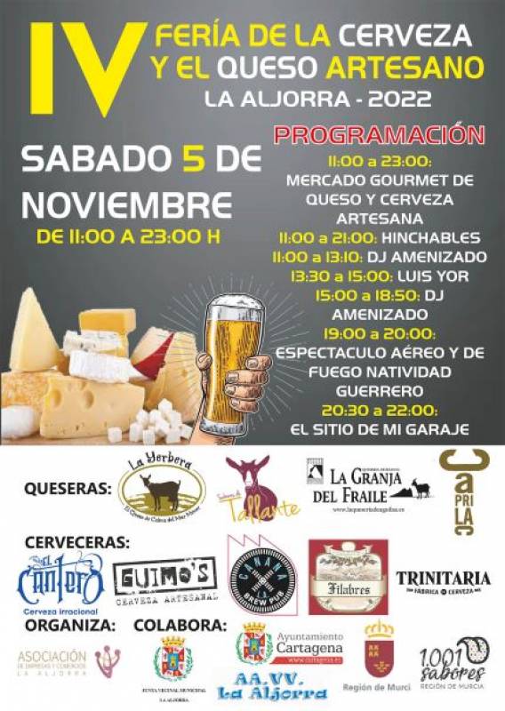 <span style='color:#780948'>ARCHIVED</span> - November 5 Beer and Cheese festival in La Aljorra, Cartagena