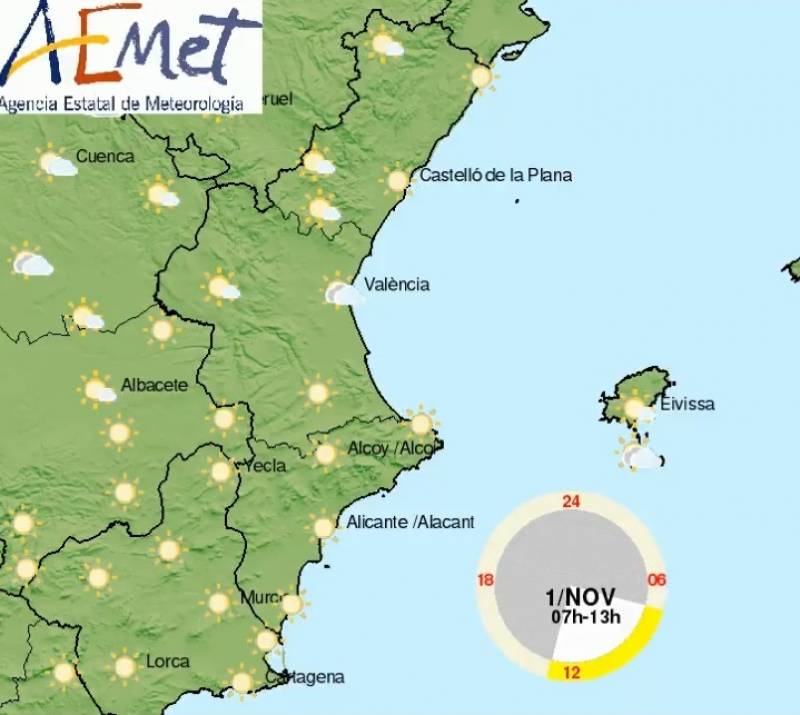 <span style='color:#780948'>ARCHIVED</span> - November will get off to a clear and sunny start: Alicante weather outlook Oct 31-Nov 3