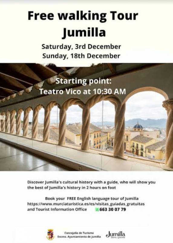 <span style='color:#780948'>ARCHIVED</span> - December 3 Free guided tour IN ENGLISH of the historic town of Jumilla