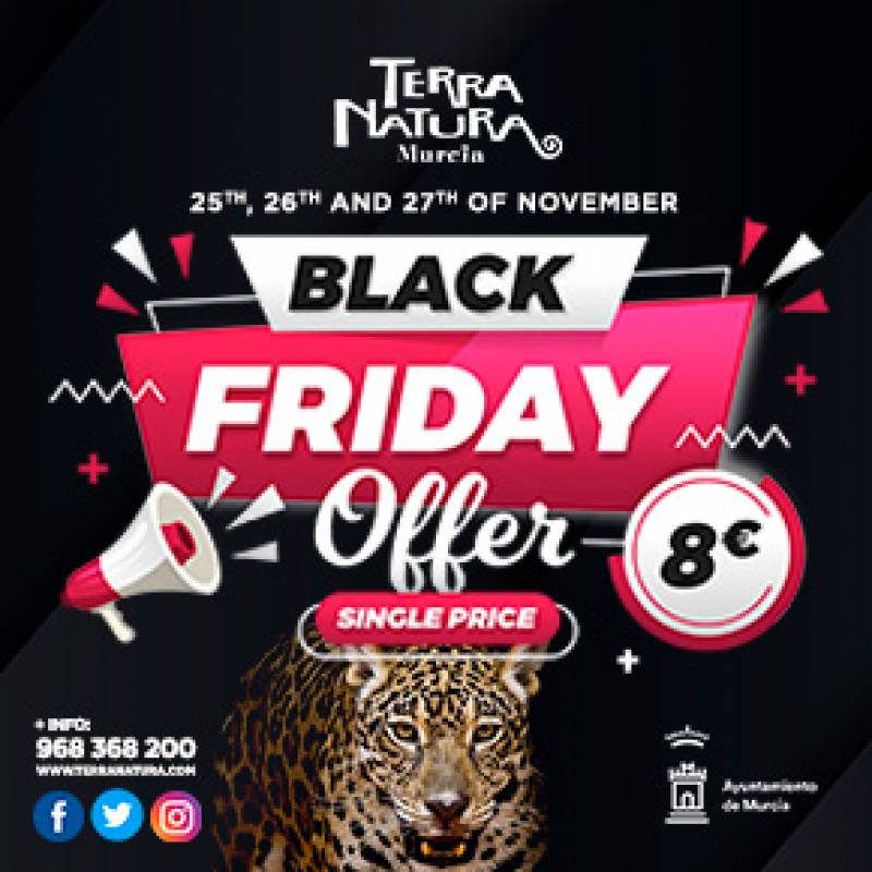 Black Friday deal at Terra Natura zoo and park Murcia: only 8 euros the whole weekend