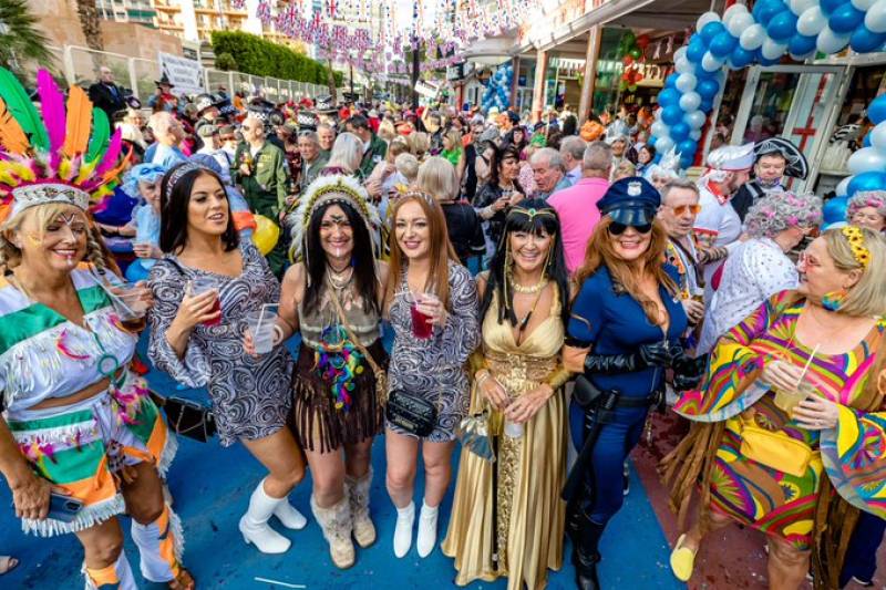 Almost 45,000 Brits, locals and other tourists pack the streets for Benidorm Fancy Dress Party
