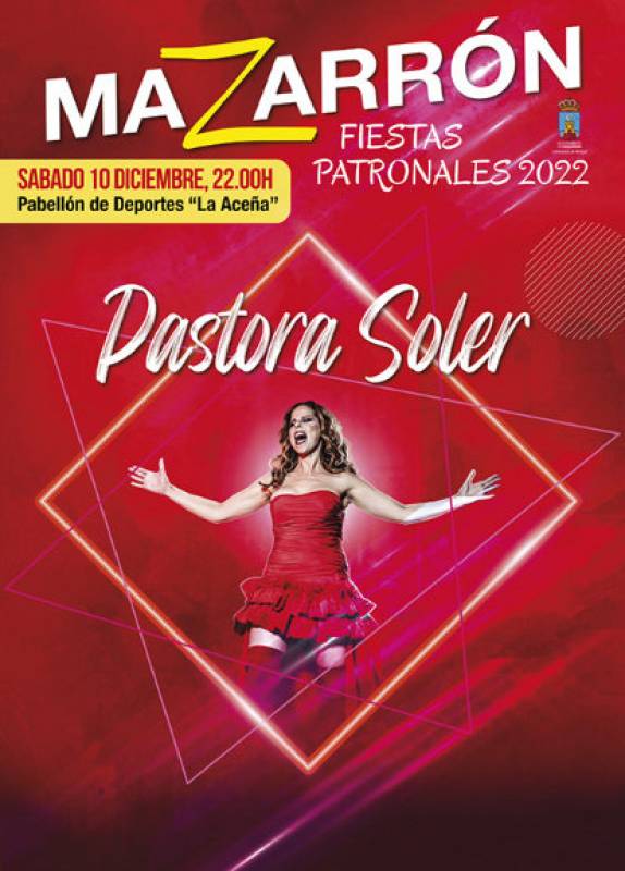 December 10 Pastora Soler live in concert at 22.00 during the Mazarron Fiestas Patronales