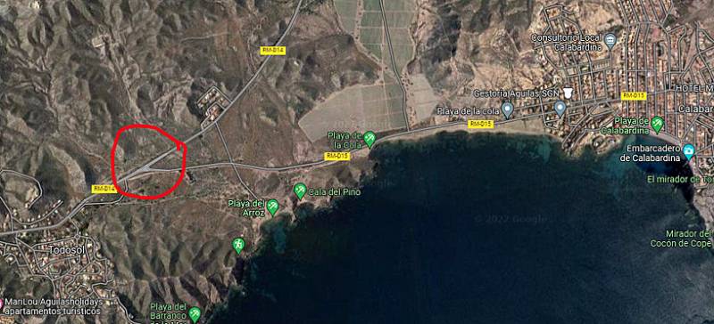 New roundabout imminent on the busy road between Aguilas and Calabardina
