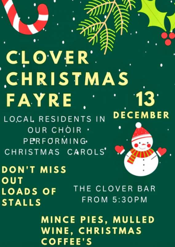 December 13 Christmas Fayre at The Clover Bar, Condado de Alhama