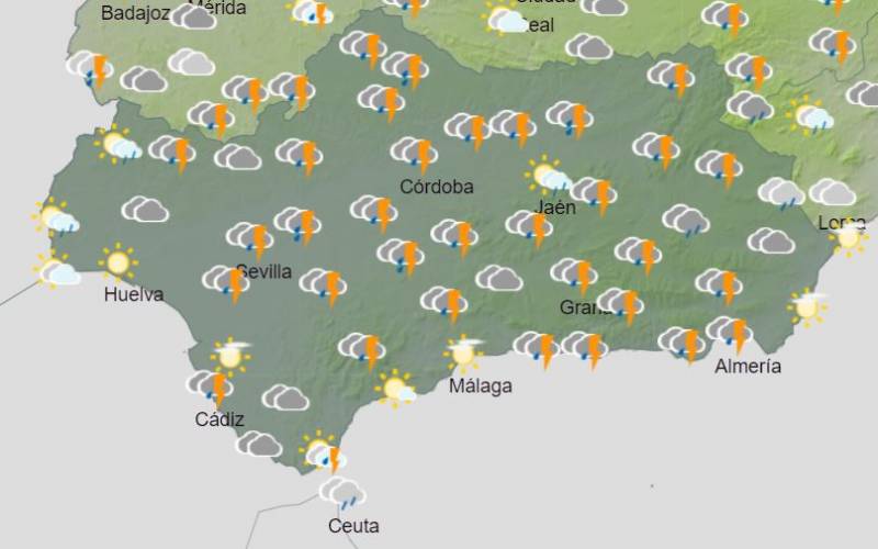 More weather warnings as downpours and strong winds hit Andalusia: weekend forecast Dec 8-11