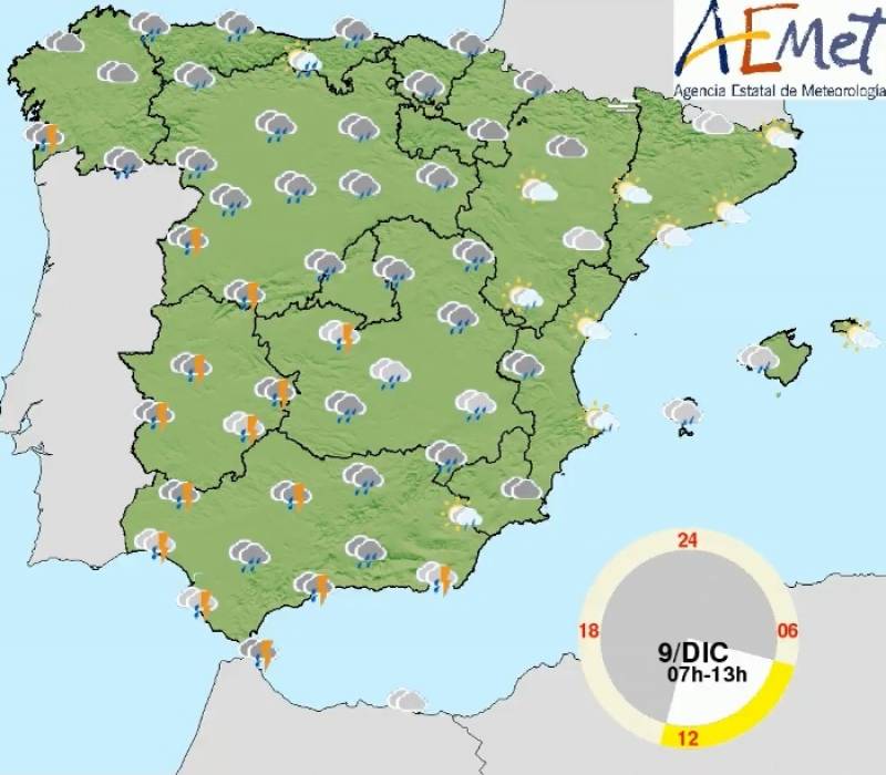 Heavy rain, thunderstorms and possible snow: Spain forecast Dec 9-11