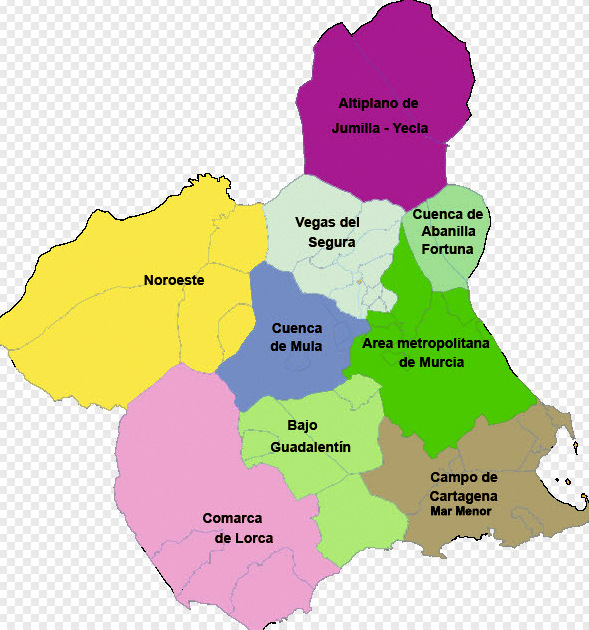 Comarcas of the Región de Murcia
