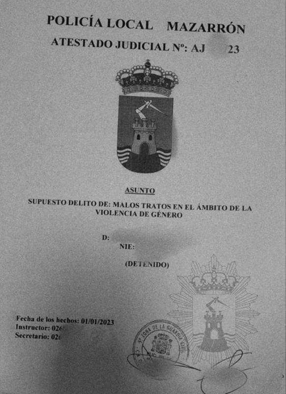 <span style='color:#780948'>ARCHIVED</span> - Mazarron expat arrested for beating wife on New Years Day