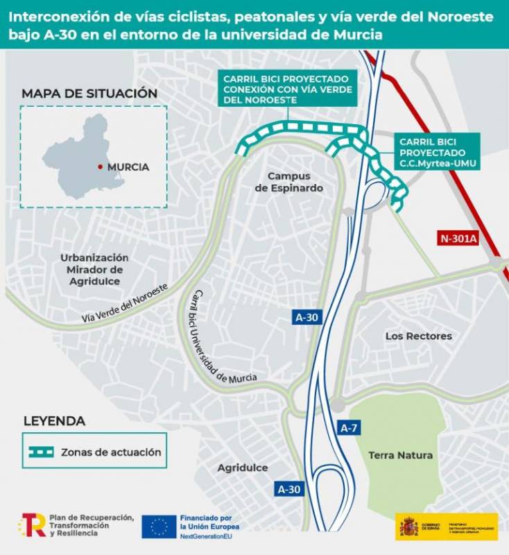 <span style='color:#780948'>ARCHIVED</span> - Pedestrian and cycle path to be built under the A-30 Murcia