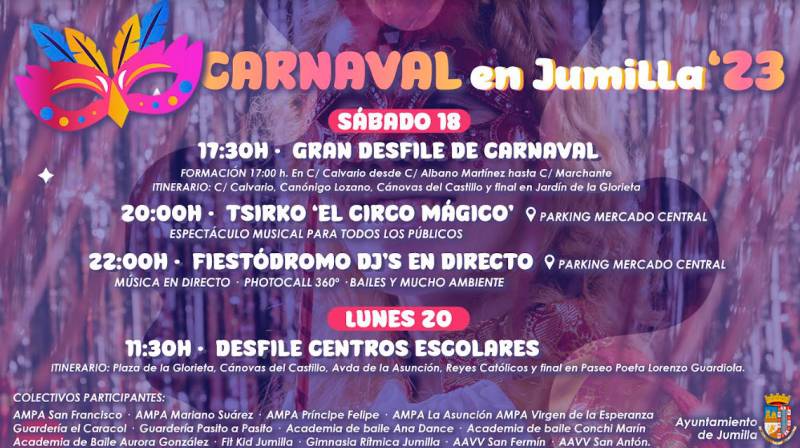 <span style='color:#780948'>ARCHIVED</span> - February 18 and 20 Carnival 2023 in Jumilla