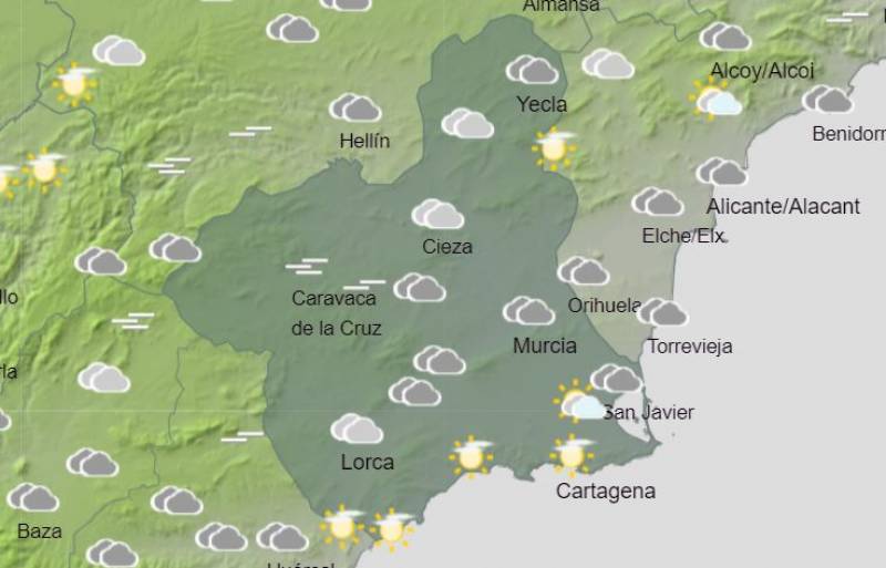 <span style='color:#780948'>ARCHIVED</span> - Temperatures creep back up and Murcia dries out: weekly weather forecast February 13-19