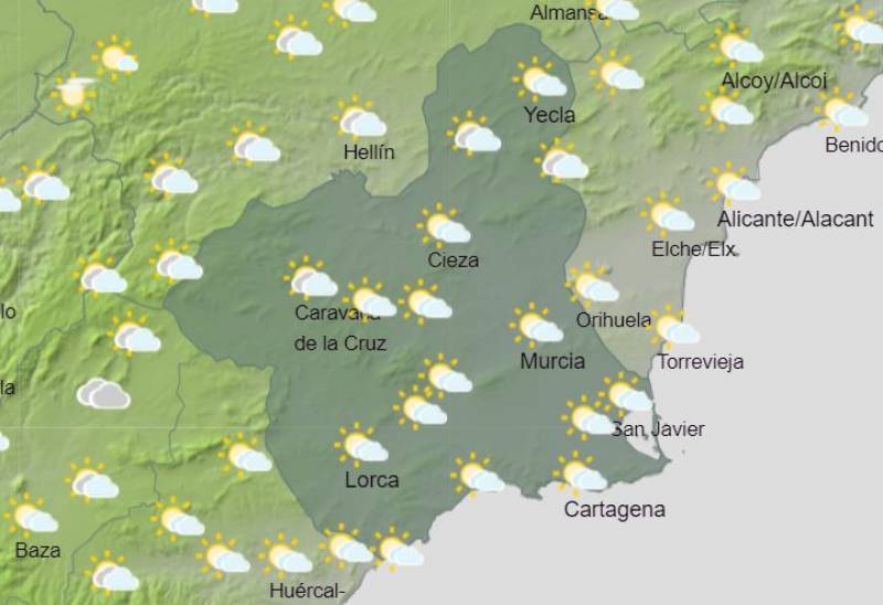 <span style='color:#780948'>ARCHIVED</span> - Temperatures creep back up and Murcia dries out: weekly weather forecast February 13-19