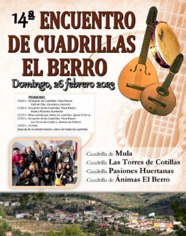 <span style='color:#780948'>ARCHIVED</span> - February 26 Cuadrillas music and dance festival in the Alhama village of El Berro