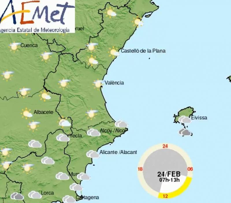<span style='color:#780948'>ARCHIVED</span> - Wintry mix of weather conditions this weekend: Alicante weather outlook Feb 23-26