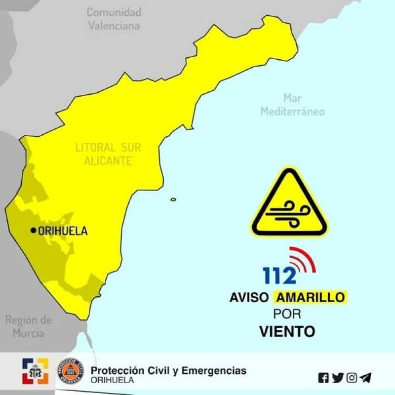 <span style='color:#780948'>ARCHIVED</span> - VIDEO: Outdoor activities suspended and parks and road closed in Orihuela due to strong winds
