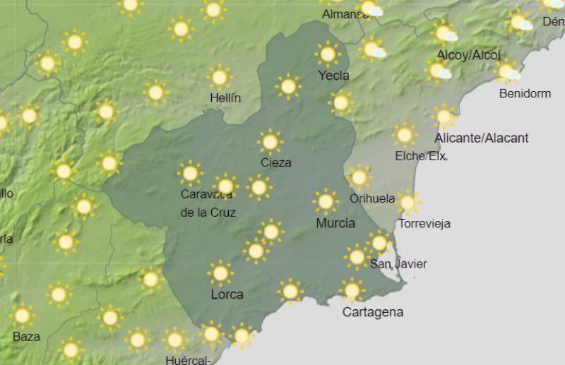 The heat eases off to leave a pleasant, bearable warmth: Murcia weather forecast March 13-19
