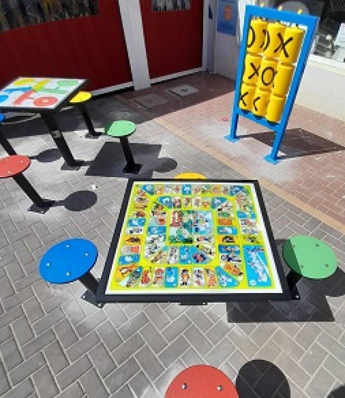 Camposol company installs childrens games area in Sector B Commercial Centre