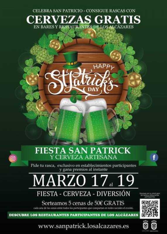 March 17-19 Free beers for St Patricks Day in Los Alcazares
