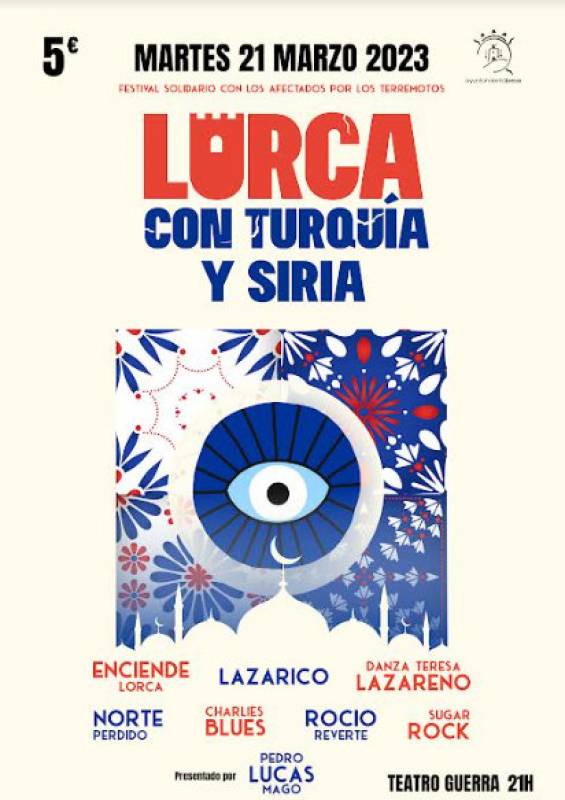 March 21 Fundraising concert in Lorca for earthquake victims in Syria and Turkey