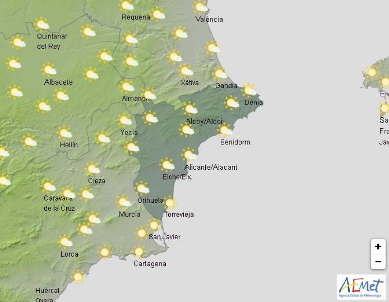 <span style='color:#780948'>ARCHIVED</span> - Rising temperatures before a sudden drop: Alicante weather outlook April 10-13