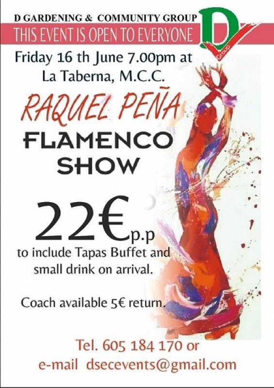 June 16 Flamenco Show at La Taberna Mazarron Country Club