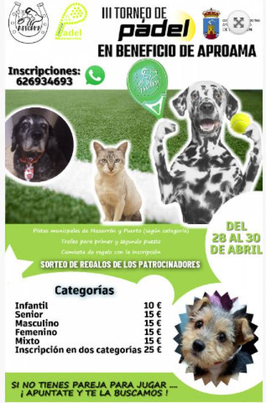 <span style='color:#780948'>ARCHIVED</span> - April 28 to 30 Charity padel tennis tournament in Mazarron and Puerto de Mazarron